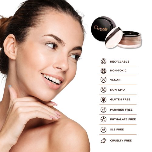 Osmosis Voila Finishing Loose Setting Powder Makeup, Oil Absorption Balanced with Hydration, Flawless Blurring Powder For All Skin Types - Translucent, 0.23 Oz