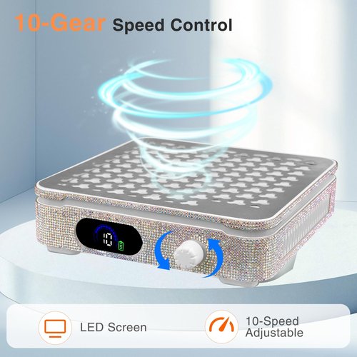 IMENE Rechargeable Nail Dust Collector, 10-Gear Powerful Cordless Nail Fan Dust Collector for Nails Vacuum Duster Professional Dust Collector for Nail Tech