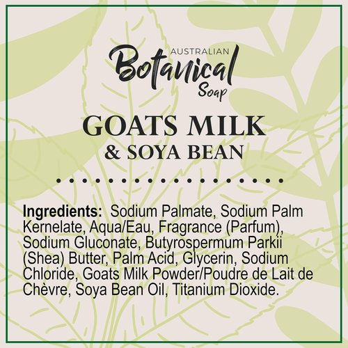Australian Botanical Soap 6.5 OZ Pack of 4, Goat Milk Soap Bars with Soya Bean Oil, Enriched with Organic Shea Butter, Suitable for All Skin Types