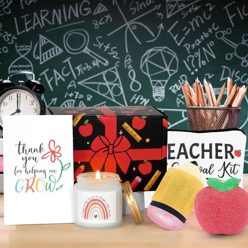 Teacher Appreciation Gifts, Gifts for Teachers, Teacher Spa Bath Bombs Gifts for Women, Best Teacher Gifts, Personalized Unique Teacher Spa Gift Baskets Box, Teacher Mothers Day Gifts
