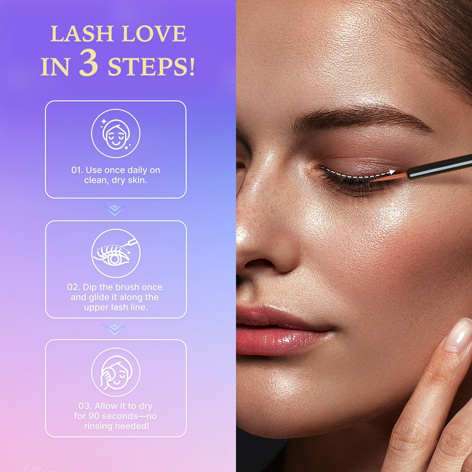 VieBeauti Eyelash Growth Serum - Advanced Formula for Longer, Fuller Lashes | Vegan & Cruelty-Free, 3mL