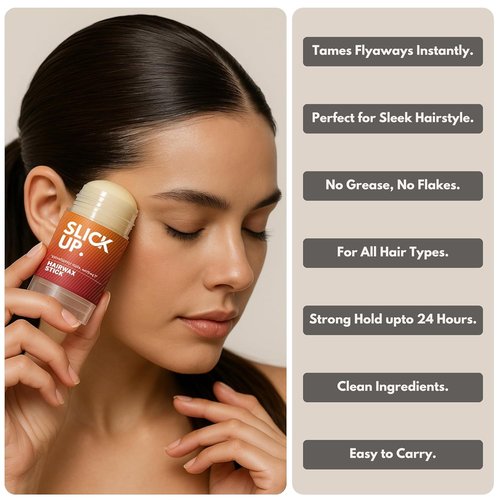 SLICKUP Hair Wax Stick for Women - Tame Flyaways & Baby Hairs | Non-Greasy, Frizz-Free Styling - 30g