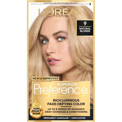 L'Oreal Paris Hair Color - Superior Preference Permanent Dye for Radiant Natural Blonde 9.1 | Lasts Up to 9 Weeks