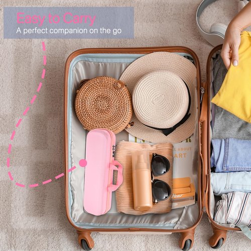 RAIACE Hard Carrying Case Compatible with dyson airstrait straightener, Travel Storage Bag. (for sale is case only) - Pink