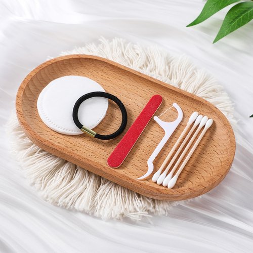 Tondiamo 100 Set Hotel Vanity Kit Individually Wrapped Travel Size Hotel Hospitality Kit Include Disposable Cotton Pads, Cotton Swabs, Hair Tie, Nail File, Dental Floss for Motels Toiletries