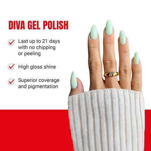 DND Gel Polish - Coquette Collection UV/LED Gel & Air Dry Nail Lacquer Duo | 104 Peppermint Marshmallow, 0.5 Fl Oz