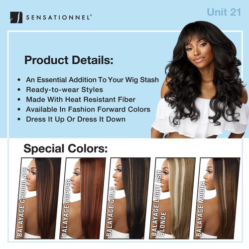 Sensationnel Dashly Wig - Unit 21 Non Lace Cap Ready to Wear Ear to Ear Lacepart Synthetic (BALAYAGELIGHTASHBLONDE)
