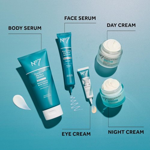 No7 Protect & Perfect Intense Advanced Body Serum - Anti-Aging Hydration with Hyaluronic Acid & Argan Oil - 6.7 oz Skin Firming Moisturizer