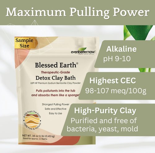Blessed Earth Detox Clay Bath, 100% Pure Sodium Bentonite Therapeutic Grade – Cleansing and Purifying, by Evenbetternow LLC, Sample Size 1 lb (16 oz)