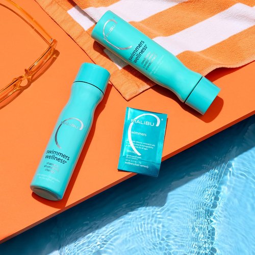 Malibu C Swimmers Wellness Hair Remedy - Protects Against Chlorine Discoloration - Hydrating Vitamin C Complex