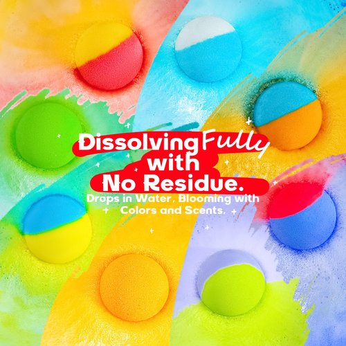 64 Pack Natural Bath Bombs Bulk Set – 8 Scents, Organic Ingredients, Long-Lasting Bubbles, Relaxing Gifts for Women & Men, Self-Care, Birthday, Christmas & Stocking Stuffers