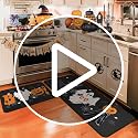 Ghost Halloween Kitchen Rugs Set of 2 - 17x47 & 17x30 Inches Non-Slip Floor Mats