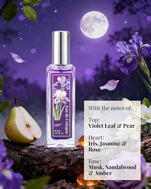 EJW Midnight Violet Body Spray - Elegant Floral Hair Perfume & Body Mist, Alcohol-Free, 1.01 fl oz