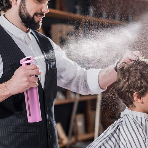 Salon Style Continuous Spray Bottle - Fine Mist 10 Oz Luminous Aerosol-Free Water Sprayer for Hair, Plants & Cleaning - Purple