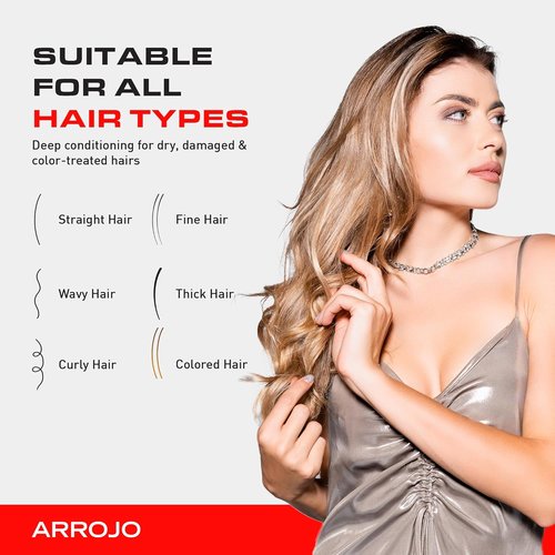Arrojo Hair Repair Treatment | 5.1 Fl Oz Cruelty-Free Conditioner Mask with Keratin & Oils for Damaged Hair