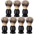 7Pcs Men Shaving Brushes Wood Handle, Professional Salon Tools Hand Crafted Shaving Brush Wood Handle Shave Brushes Handmade Pure Badger Hair Brush for Men Beard