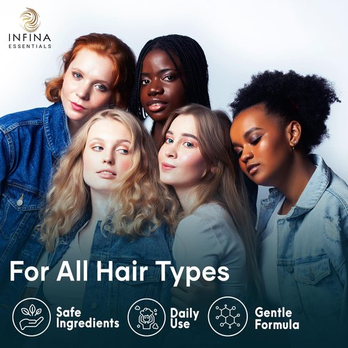 INFINA ESSENTIALS Biotin Shampoo & Conditioner - Hair Thickening Formula with Saw Palmetto, Keratin & Caffeine - 16 fl oz