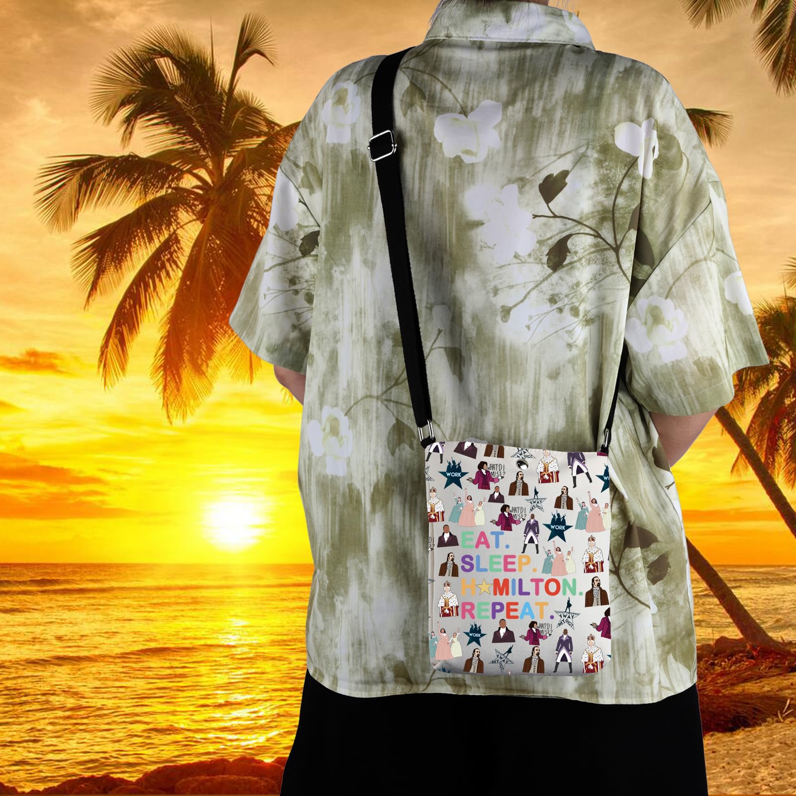 WCGXKO Musical Lover Gift Musical Character Zipper Pouch Makeup Bag (SLEEP HA XK)