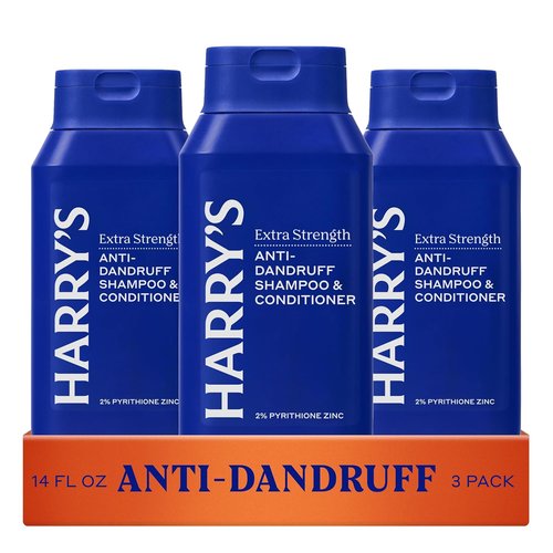 Harry's Extra-Strength Anti-Dandruff 2-in-1 Shampoo & Conditioner - 3 Pack, 14 fl oz - Contains 2% Pyrithione Zinc