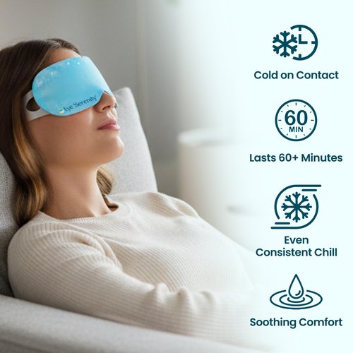 CHILL Self-Cooling Eye Mask for Puffy Under-Eyes, Dark Circles, Hyaluronic Acid Long-Lasting Disposable Cooling Eye Compress, Valentine's Day Gifts for Her, Spa and Self-Care Gifts for Women and Men