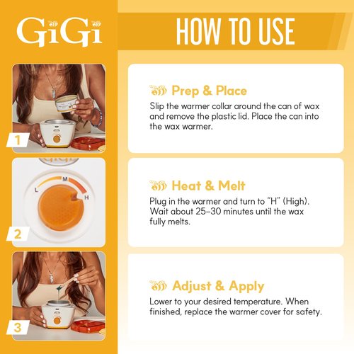 GiGi Hair Removal Wax Warmer, Mini Honee, Warmer for 5 oz. Wax Can