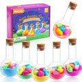 MeCids Magic Potion Bubble Bath Bombs for Kids -Bath Color Tablets Bath Potions for Toddlers Ages 4-12 Fun Science Kit Gift for Birthday, Halloween，Christmas- 6 Pack (Shaped Gems & Stars)