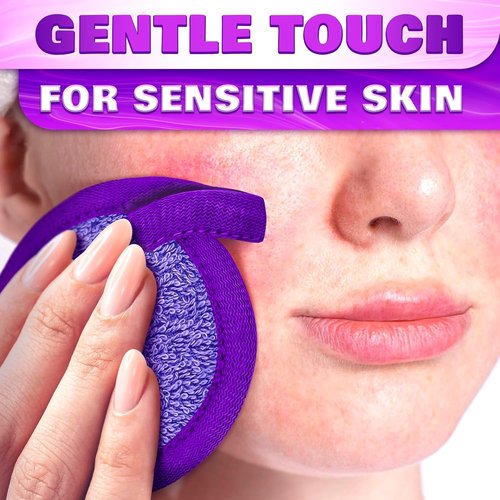 Skiennix 2-in-1 Face Scrub Pads - Washable Microfiber Makeup Remover Cloths | 3 Pcs for Gentle Exfoliation