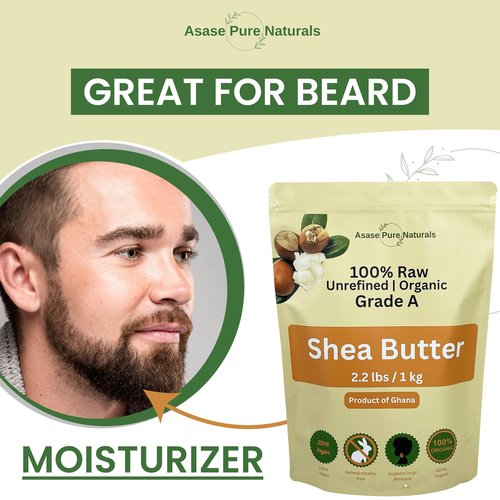 Asase Pure Naturals, Organic Shea butter, 1 KG, 35.2oz, 2.2 lbs, Raw, Unrefined, Natural, Grade A, Hand made, Ivory, Ghana Africa, Great for Hair, Skin, Lips, Nourish and moisturize, Body butter