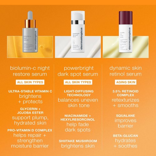 Dermalogica BioLumin-C Night Restore Vitamin C Serum for face, Overnight Skin Hydration and Barrier Repair Serum, 0.85 fl oz