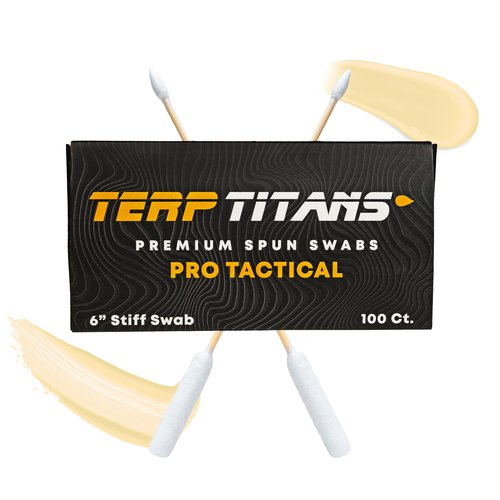 TerpTitans – Pro Tactical – Bamboo 6-inch Cotton Swabs, 2-Pack — XL Barrel Tip For Max Absorption and Fine Point Tips For Tight Spaces