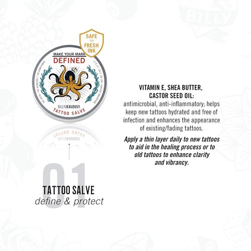 Billy Jealousy Make Your Mark Tattoo Salve - Nourishing Aftercare with Vitamin E & Lavender Oils | 2 oz