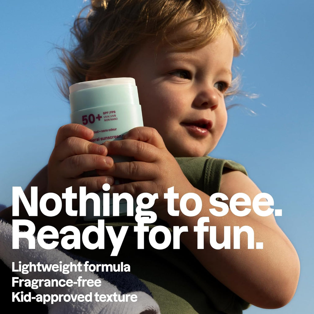 ATTITUDE Baby Mineral Sunscreen Face Stick SPF 50 - Broad Spectrum Zinc Oxide, EWG Verified, Vegan