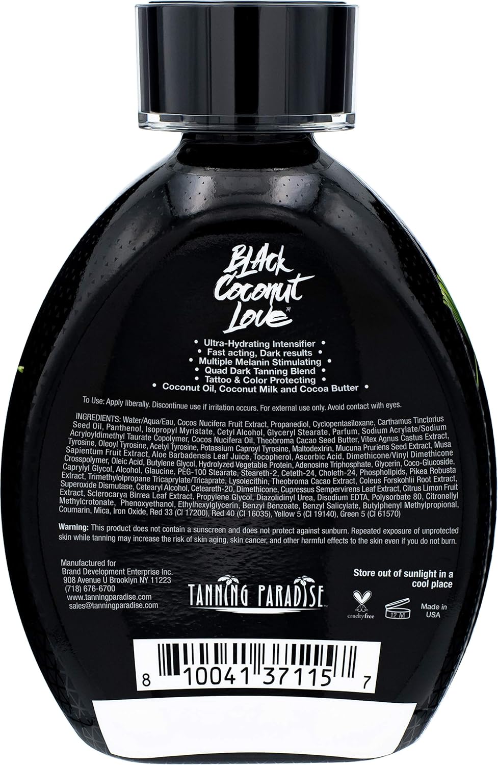 Tanning Paradise Black Coconut Love Tanning Lotion - Ultra Hydrating, Age-Defying Formula | 13.5oz