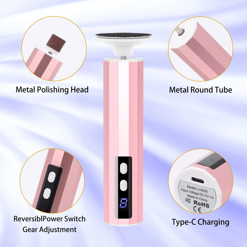 Whsdo Electric Callus Remover - 9 speeds, Foot Sander with Replacement Sandpaper Discs, Rechargeable Unisex Pedicure and Manicure Tool for Dead, Dry, chapped Skin and calluses