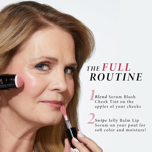 Laura Geller New York Soothing Blush + Lip Duo - Practical Pink Cheek Tint & Jelly Balm Lip Serum