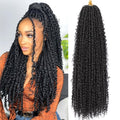 Boho Style Passion Twist Hair 22inch Long Pre-Twisted Crochet Goddess Passion Twist Hair 8Pack Pre Looped Curly Crochet Hair Soft Bohemian New Passion Twist Crochet Braids Hair for Black Women,1b#