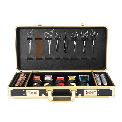 DNYSYSJ Barber Carrying Case Barber Case, Stylist Tool Box Professional Salon Hair Cutting Grooming Kit Storage Organizer for Clippers, Scissors, Barber Supplies (A)