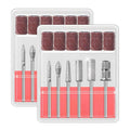 2Pack Nail Drill bits Set,Professional Nail Art Tools Set for Acrylic Art,with 6 pcs Sanding Bands for Manicure & Pedicure Crystal Nail Files,Perfect for Nail Salons & Beauty (2Pack)