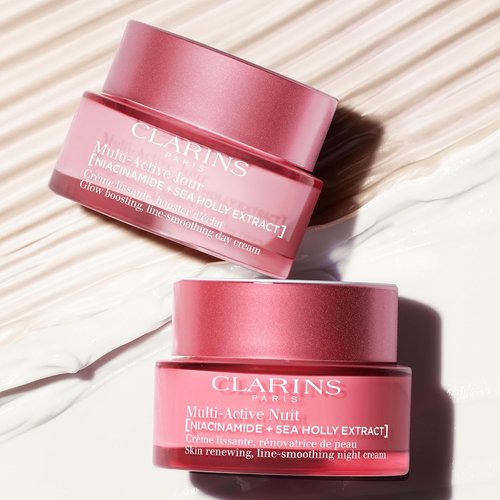 Clarins Multi-Active Face Moisturizer Bundle - Niacinamide for Smooth Fine Lines | Even Tone & Texture | Boost Glow