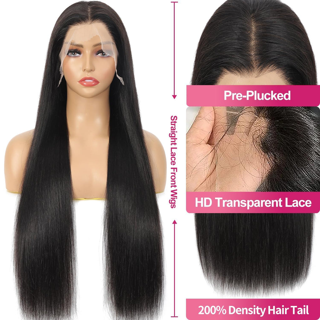 ZyBeidi Wig Human Hair Pre Plucked Pre Cut 8 Inch 180% Density 13x6 Blonde HD Transparent Lace Front Wigs Human Hair for Black Women