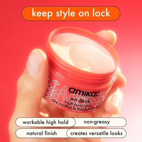 Amika On Lock High Hold Hair Wax - Strong Hold Styling Product for All Hair Types | 3.4 oz
