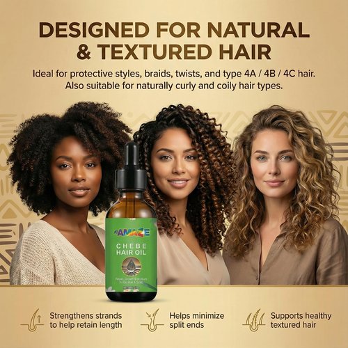 ATAMAZE Chebe Oil for Hair Growth, 60 ml - Chebe Hair Oils, Natural Hair Growth Oil for Stronger, Longer, Thicker Hair, only natural ingredients