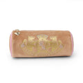 Juicy Couture Brown Makeup Bag Cosmetics Organizer Travel Essentials Cylinder Roll Gold Terroir Dog Rhinestone Crown Velour