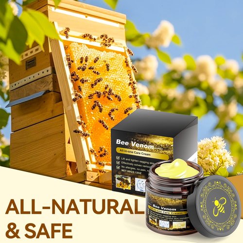Bee Venom Cream, Anti Aging Treatment with Natural Ingredients, Bee Venom Skin Treatment Cream, Sensitive Skin Care for Back, Neck, Hands, Knee, 2.12OZ