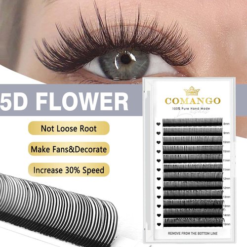 CoMango 5D Flora Spikes Lashes Spikes Lash Extensions Flower Wispy Eyelash Extensions C/D Culry Individual Premade Fans 5D Spikes Lashes Volume Lashes Natural Look(0.07-C-Mix8-15mm)