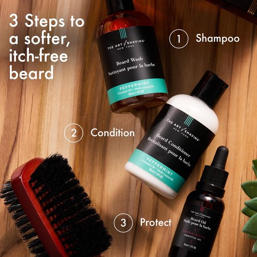 The Art of Shaving Beard Wash - Leaves Beard Hair Clean & Soft, Removes Dirt, Oil, & Impurities, Peppermint, 4 Fl Oz