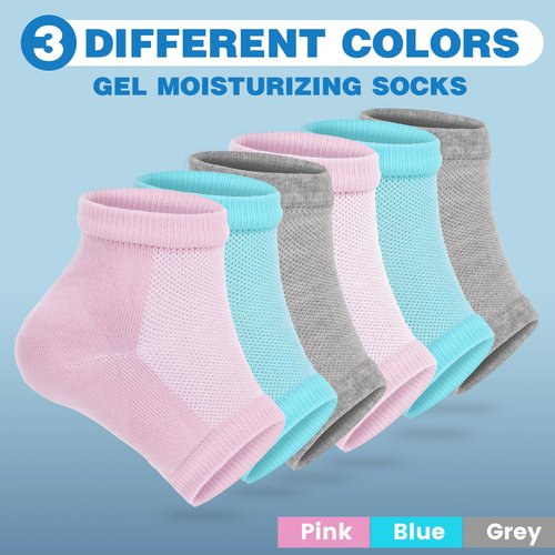 TEAWOO Moisturizing Toeless Socks for Cracked Heels - Heel Repair, Hydrate Dry Feet