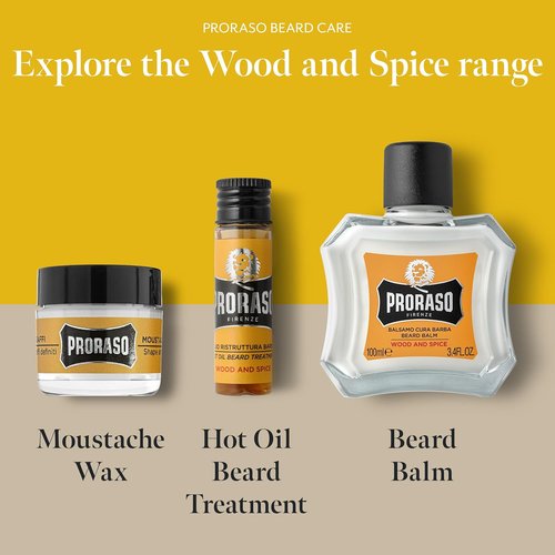 Proraso Beard Oil Treatment - Nourishing Hot Oil for Dry Hair - Conditions & Repairs Damaged Facial Hair | Four 0.6oz Packs