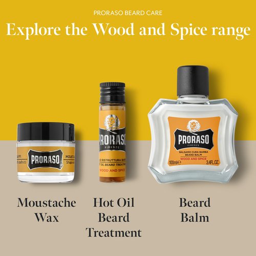 Proraso Hot Oil Treatment for Beards - Beard Oil for Dry Hair - Conditions and Repairs Damaged Facial Hair - Four 0.6oz Treatments