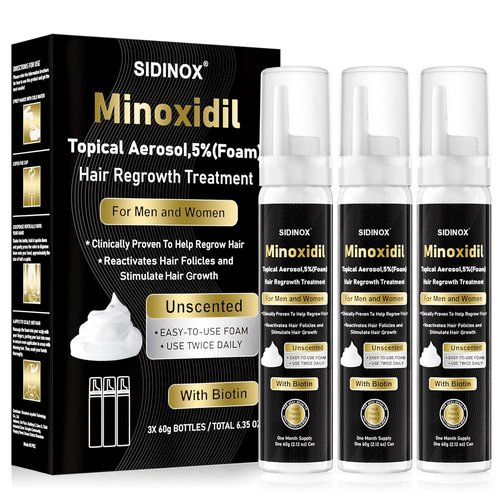 Regine Switzerland 5% Minoxidil Foam - Fast-Absorbing Hair Growth Treatment for Men & Women | 3-Month Supply (3 x 2.12 oz)